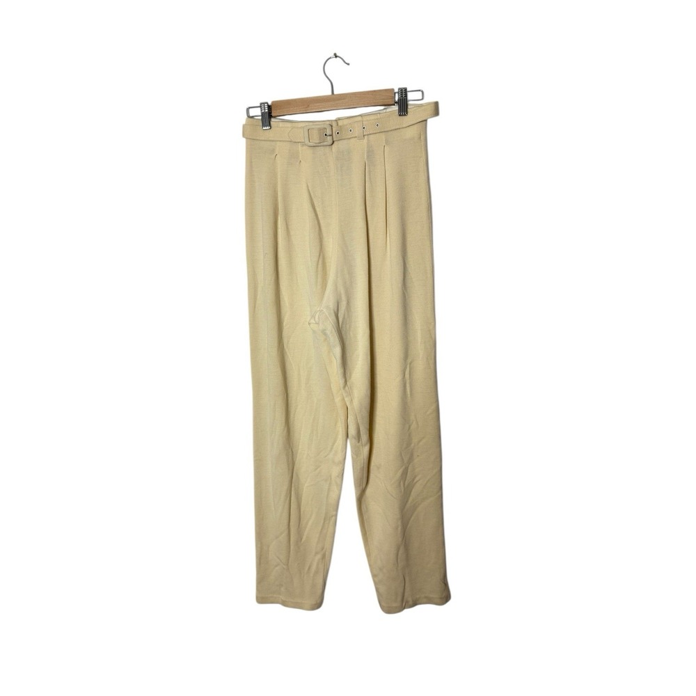 VTG Field Manor Modern Classic Wool Pants Back Zipper Pockets  8 winter white ne